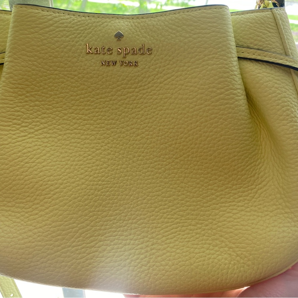 Kate Spade Yellow Shoulder Bag Pebbled Leather